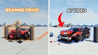 BeamNG Drive Vs AI Video Who Creates the CRAZIEST Crash? 🔥