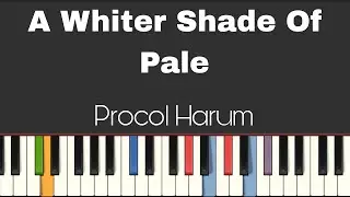 Procol Harum - A Whiter Shade Of Pale  ( Easy  Piano Tutorial  With  Sheet )