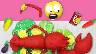 Funny Mukbang - Pacman Eating Giant Super Giant Lobster | Pacman Stop Motion Game