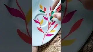 Ceramic Plate Makeover using Ceramic Marker #ytshorts #ytviral #diyideas  #markers #diy #ceramicart