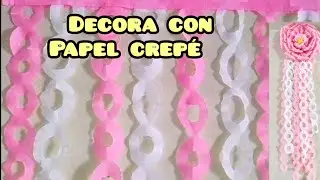 Cortina de círculos con papel crepé 😊Guirnalda súper fácil y bonita💕 Sorprende a Todos al decorar😏