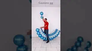 ARCO DE GLOBOS 🤩👍 Gustavo gg  #arcodeglobos #globosdecoracion #diy #cartoon #balloon