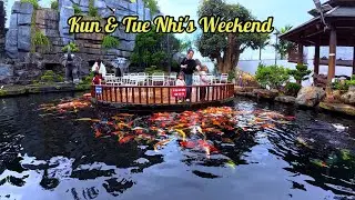 On the weekend, Tuệ Nhi and Kun went out for a ride with Tony.