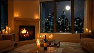 4K New York Relax Jazz Interior 🪟 Cozy Lounge Ambience for Stylish Spaces