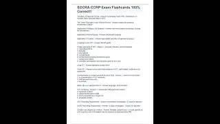 SOCRA CCRP Exam Flashcards 100% Correct!!