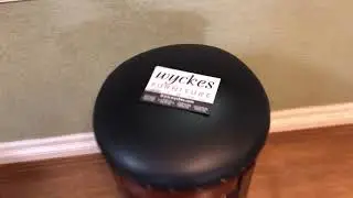 Coaster 101059 Walnut Round Swivel Padded Nailhead Trim Stool Wyckes Furniture