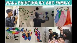 DIY WALL PAINTING EASILY JUST USING COLORS AND BRUSH by art family