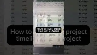 How to track a project timeline in Ms Project #msproject #projectplanning