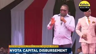 Bernard Shinali and Antony Olouch during the NYOTA capital disbursement at Kasarani stadium 