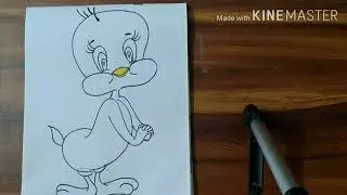 Tweety's drawing by arts for kids #artsforkids #tweetydrawing #pencilcolourdrawing