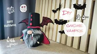 Vampire! Scandinavian gnome DIY!Happy Halloween! Pattern!