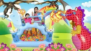 Dragons Attacked Our Inflatable Bouncy Castle Colorful Ball Pit Kids Adventure Story by Ira & Bella