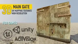 3D MAIN GATE Design /// Wooden Gate // OLD / Animation