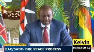 President William Ruto speech at EAC/SADC -DRC peace process in Nairobi state house
