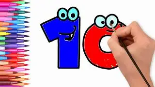 Number coloring pages Learn numbers for kids l emu art gallery