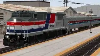 MSTS Amtrak San Diegan departs Santa Ana 1993