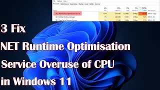 NET Runtime Optimisation Service Overuse of CPU in Windows 11-3 Fix