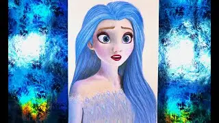 Drawing Frozen2 - Elsa with hair down