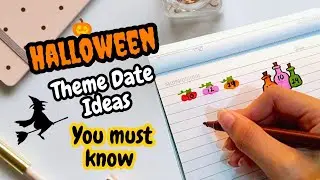Halloween theme date design ideas | page decoration | front page design ideas | assignment decor