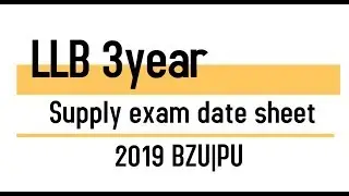 Supply Exam date sheet 2019 bzu|Pu