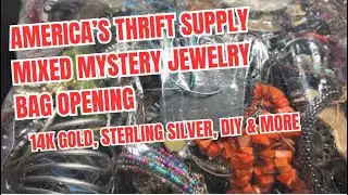 America&rsquo;s Thrift Supply Mixed Jewelry Mystery Bag Opening 14K Gold, Sterling, DIY & More!