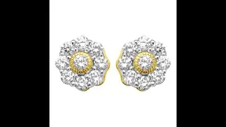 Flower Diamond Earrings .50cttw 10K Yellow Gold | Bling Bling Iced Out Jewelry
