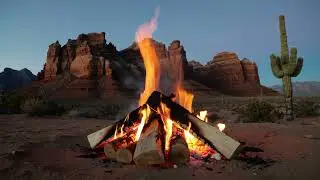 Sedona Desert Campfire 🔥 Real Fire Sounds for Deep Sleep and Stress Relief (No Music)