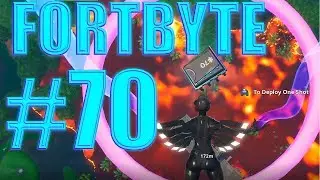 Fortnite Fortbyte 70 Location Accessible by Skydiving through rings Lazy Lagoon Vibrant Contrail
