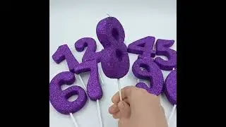 Cadbury Purple Birthday Candles Fancy Numbers 1,2,3,4,5,6,7,8,9 or 0 Purple Metallic Glitter