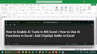 How to Enable AI Tools in MS Excel