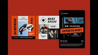 Orange Modern Sportwear Instagram Pack Stock Graphics - Download at YouWorkForThem