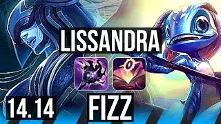 LISSANDRA vs FIZZ (MID) | 8/0/1, Legendary, 800+ games | VN Diamond | 14.14