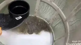 Cleaning my drum sieve filter .