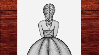 Kolay Elbiseli Kız Çizimi - Kolay Yoldan Güzel Bir Kız Çizimi - Çizim Mektebi Easy Girl Drawing