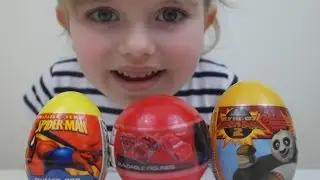 Cars 2 ---  Spiderman --- Kung fu Panda -----  Surprise Eggs