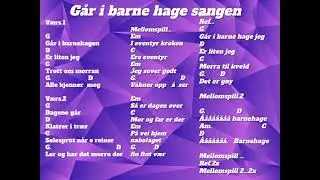 G&aring;r i barne hage jeg lyric melody sang gutar made o.a.h 🇳🇴