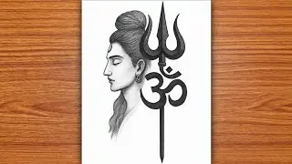 EASY MAHADEV DRAWING! | Lord Shiva + Trishul & Om Sketch | SHIVA | LORD SHIVA DRAWING | Shankar Ji