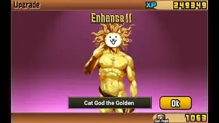 Evolving Cat God in The Battle Cats.