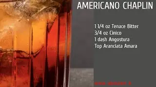 Ricetta Cocktail dell&rsquo; &ldquo;AMERICANO CHAPLIN&rdquo; con CINICO e TENACE BITTER