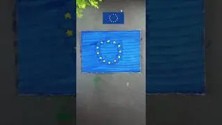 Europe flag drawing 🇪🇺 / independence day drawing #shorts #ytshorts