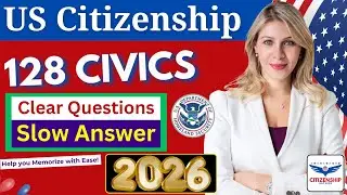 New 2026 Official U.S. Citizenship Test USCIS 128 Civics Exam Questions, Ciudadania Americana, Trump