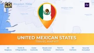 Videohive Mexico Map United Mexican States Travel Map 28581932 Free Download