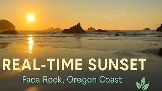 4K | 30 Minutes of Real-Time Sunset at Face Rock | Oregon Coast Relaxation Video