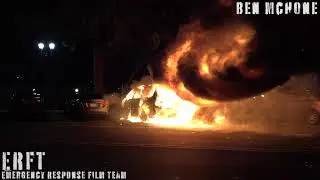 Pre-Arrival - Fully Involved Multiple Vehicle Fire - Downtown Los Angeles [4K]