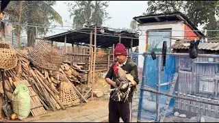 Village style cooking local chicken soup in village kitchen || Village life in village