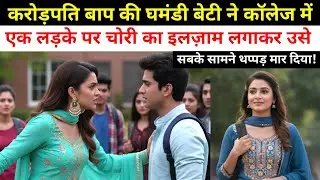 करोड़पति बाप की बेटी ने कॉलेज में लड़के पर चोरी का इलज़ाम लगाकर थप्पड़ जड़ दिया – आगे जो हुआ!
