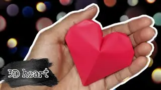 Origami heart tutorial | DIY inflatable puffy heart |3D paper heart |Origami lucky heart