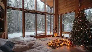 Warm Holiday Jazz Vibes 🎄Fireplace Sounds & Snowy Winter Atmosphere❄️Relax & Unwind🎷