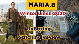 Maria B| Winter Linen Collection 2020 with Price | UnBoxing & Stitching Review Video|Design D10