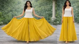 Full Circular Umbrella Plazzo Cutting & Stitching Step by Step | Easy Boutique Method